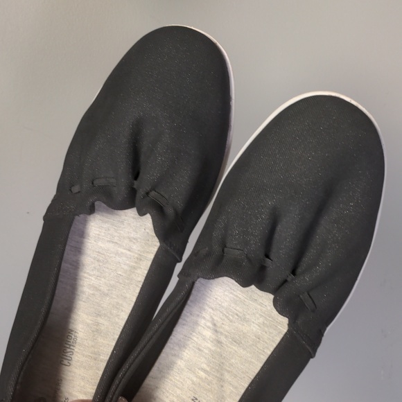 Cloudsteppers by Clarks Black Ballet Shimmer Gathered Flats Size 7 - Picture 2 of 10